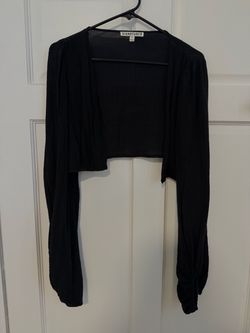 Signature8 Black Cropped Open-Front Cardigan