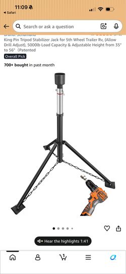 King pin tripod stabilizer