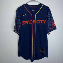 Houston Astros Kyle Tucker Jersey Mens Medium Blue Nike MLB Baseball