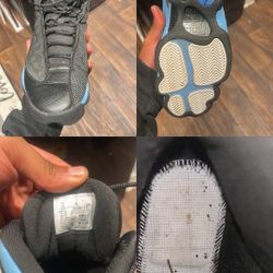 Aj13 black university blue size 10 nb/insoles 