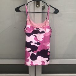 Pink Camo Stretch-Lace Camisole (S)