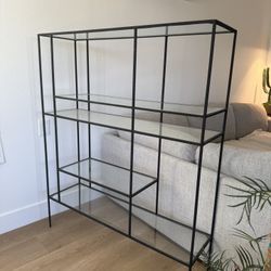 CB2 Metal and Glass Bookcase