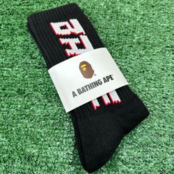 BAPE DOUBLE BAPE STA BLACK SOCK