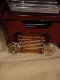 24KT Gold Plated Collector Coins with Certificate
