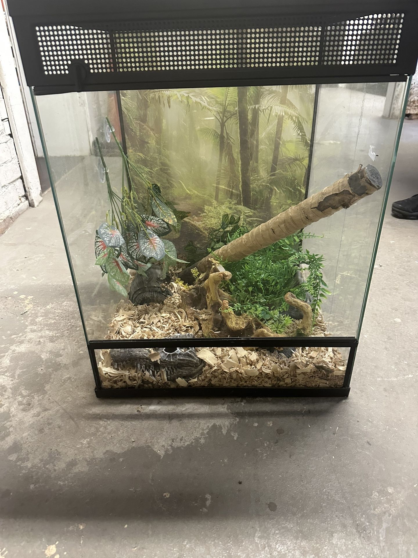Reptile enclosure, and fish tank