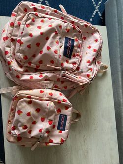 JanSport Strawberry  Backpack and Lunch Bag