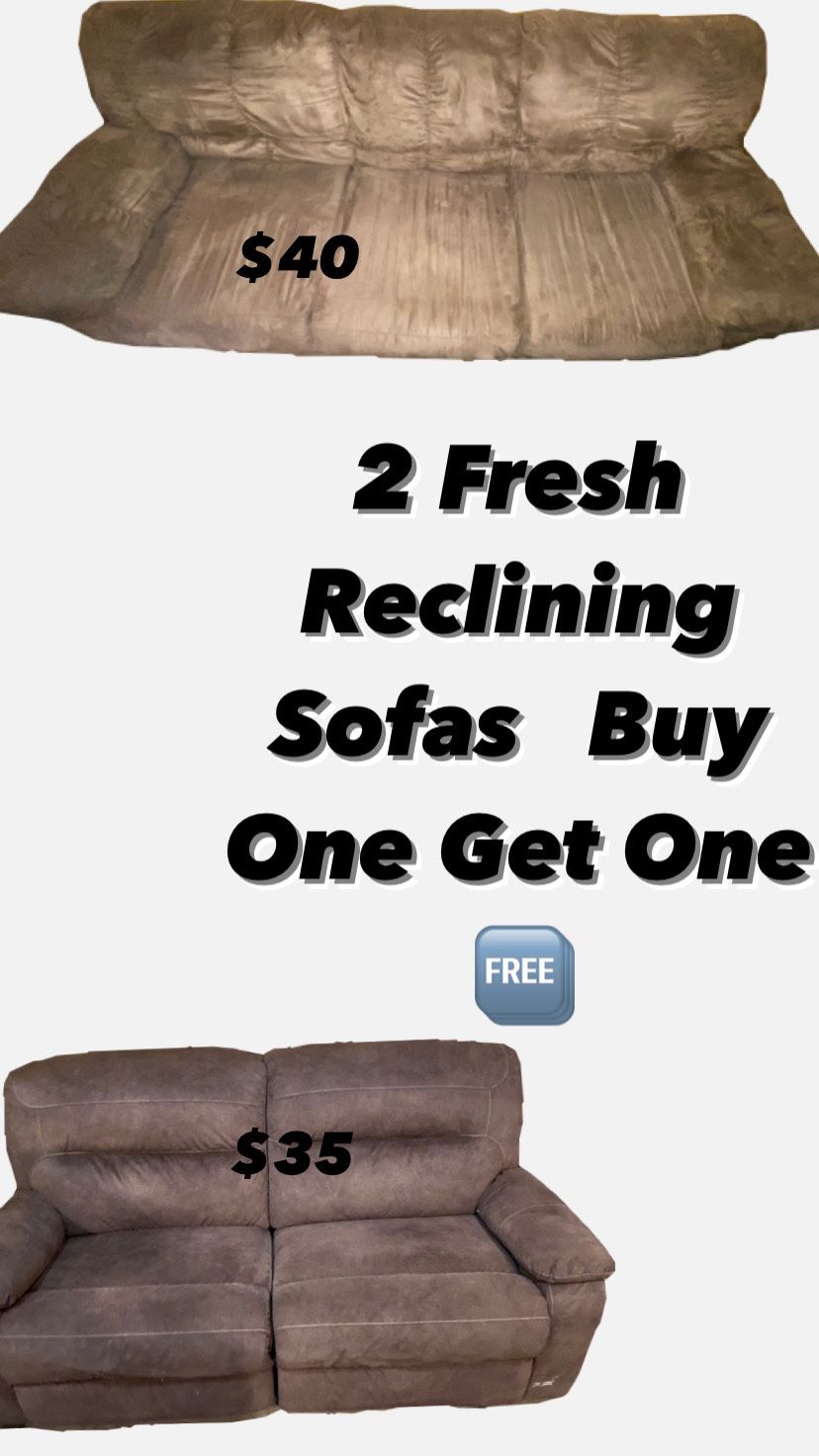 2 Reclining Sofas…  Read Description 