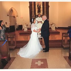 Wedding Gown From Davis Bridal, Size 12. I Will Include A Rhinestone Belt An A Matching Shawl  For Free. You’ll Love This Dress.