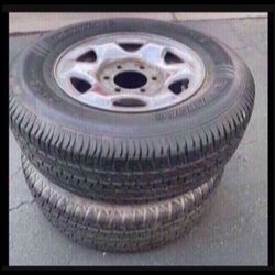 2 X 235/70r15 6x5.5 6x139.7  Stock 4runner Rims Wheels Yukon Tahoe Good 80% Treads Tires!!!!!!!!
