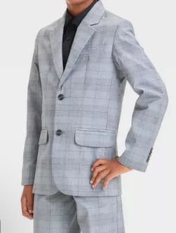 Boys' Plaid Suit Jacket - Cat & Jackâ„¢ Dark Gray Size 4 - NEW with TAG