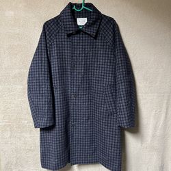 NANS Studio Menswear Wool Long Coat Mens Small Blue