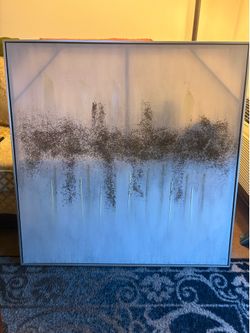 SILVER DUSK hand painted wall art 39”x39” glitter wall art