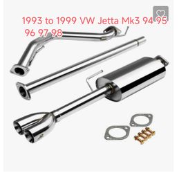 J2 Engineering J2CBEDS039 Dual 2.75" Tip Catback Exhaust System For 1993 to 1999 VW Jetta Mk3 94 95 96 97 98