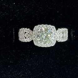 Moissanite 1 Carat Square Pocket Lace Ring Elegant