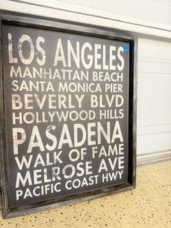 Stupell Industries Los Angeles Landmark Typography Framed Wall Art