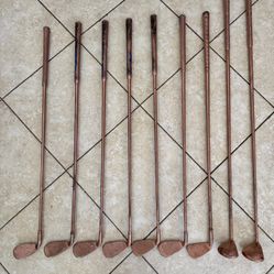 Copper Plated Vintage Golf clubs.