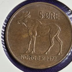1973 Norway 5 Ore Coin