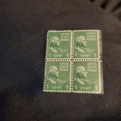 Vintage 1 Cent Stamp Block Of 4