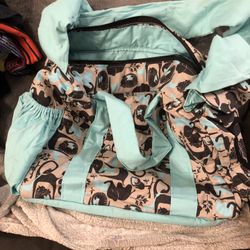 Green And Grey Elephant Diaper Bag 