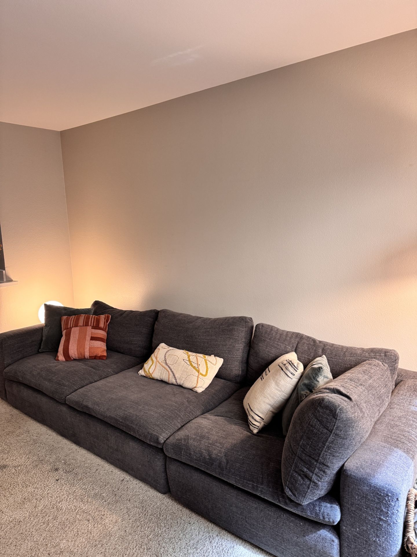 Living spaces Cloud Dupe Couch With Decorative Pillows