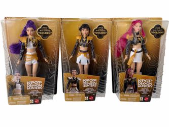 KPop Demon Hunters HUNTR/X “Golden” Singing Dolls Rumi Zoey Mira