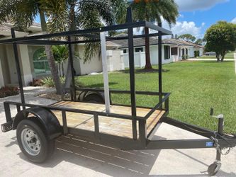Custom Utility Trailer with Ladder/Hose Reel Rack
