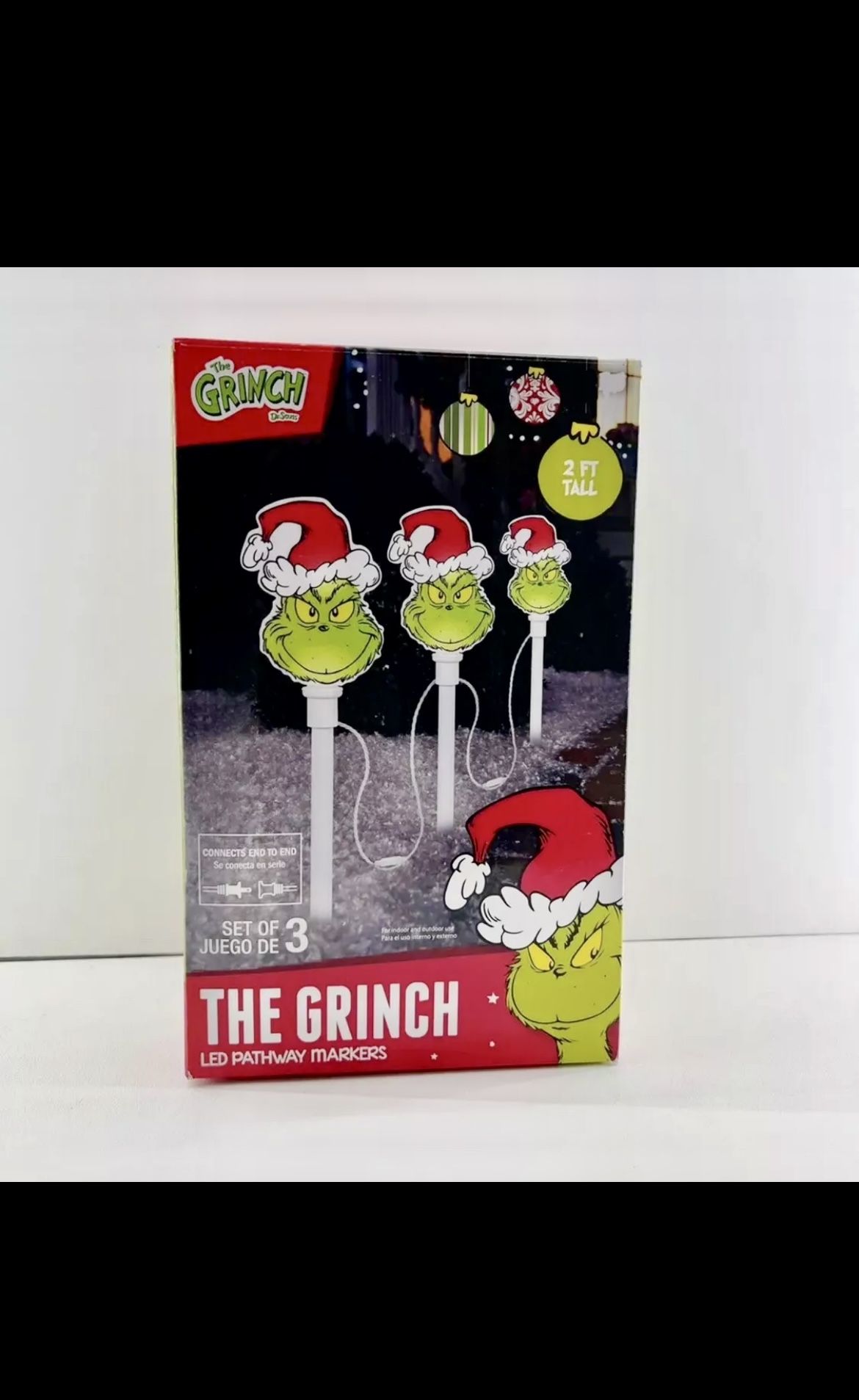 Dr Seuss The Grinch Christmas Pathway Marker Walkway LED Light Stakes Holiday New