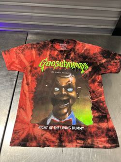 Goosebump Shirt Mens Small Red Tie Dye Night of Living Dummy Slappy Retro 90s