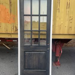 Steves & Sons Regency 36 in. x 80 in. 3/4-6 Lite Clear Glass RHIS Onyx Stain Mahogany Fiberglass Prehung Front Door