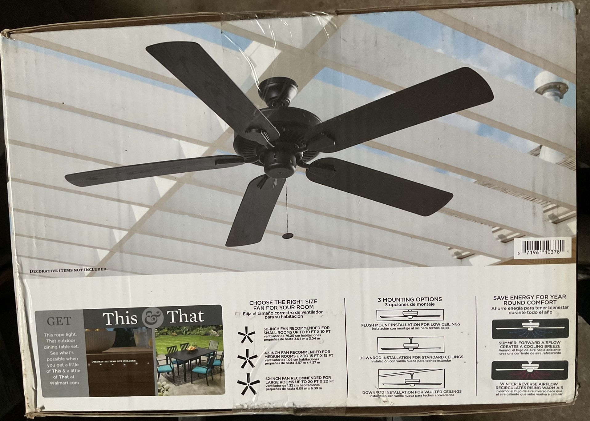 NEW Better Homes and Gardens 52 Inch Ceiling Fan