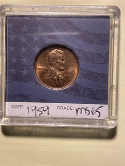 1959 No Mint Mark  Lincoln Memorial Penny