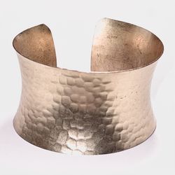 Vintage Rose Gold Hammered Copper Cuff Bracelet