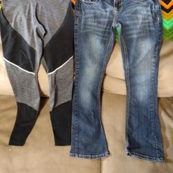 Size xs 0 pants lot. Jeans and Nike DRI fit leggings.