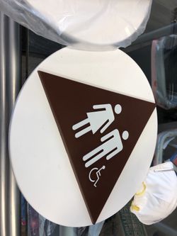 Restroom sign ADA requirement met.