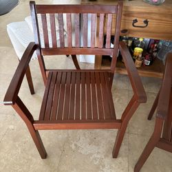 2 Acacia Wood Patio Chairs