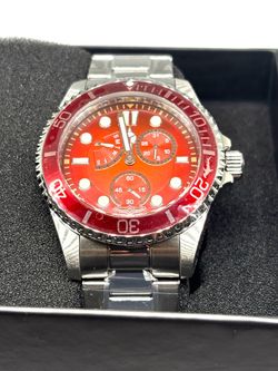 Invicta Pro Diver Red Dial Stainless Steel Watch