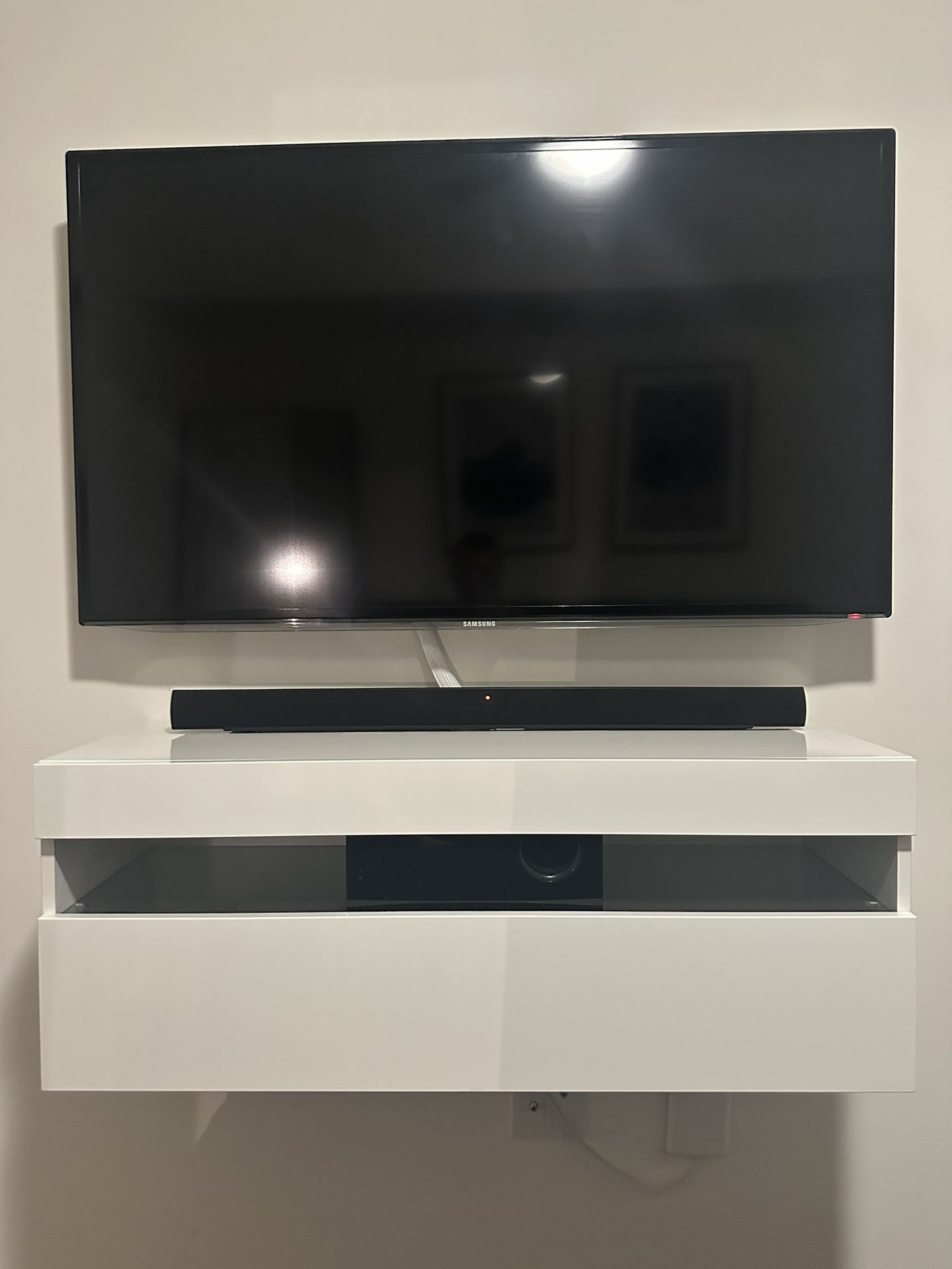Floating TV Stand - White