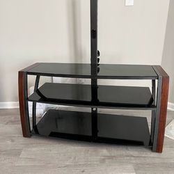 TV Stand with Tempered Glass Shelves 