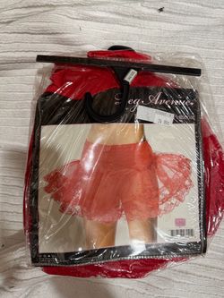 Leg Avenue Red Lace Petticoat Skirt One Size