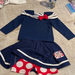 Vintage Disney Girls Sailor Skirt Minnie Mouse And Mickey Mouse