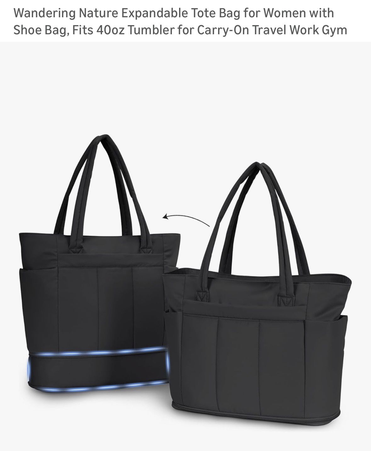 Expandable Tote Bag For Women