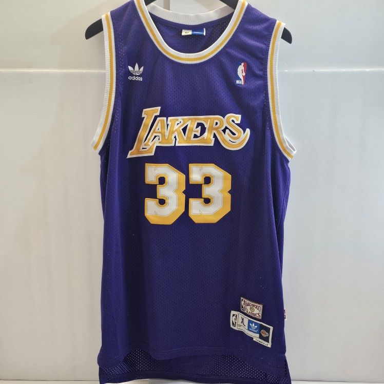 Adidas Los Angeles Lakers #33 Kareem Abdul-Jabbar Jersey Purple Men’s Size XL
