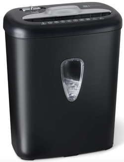 Amazon Basics 8 Sheet Cross Cut Paper and Credit Card Shredder with 4.1 Gallon Bin, Black