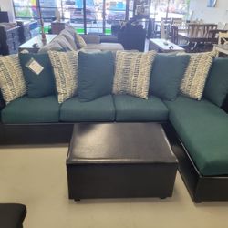 Sectional With Designed Pillows