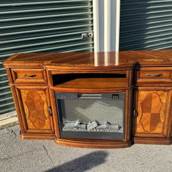FREE DELIVERY TV Stand & Electric Fire Place Solid Wood