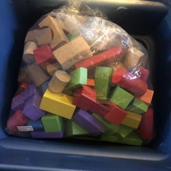 Wooden Colorful Blocks-large Bag