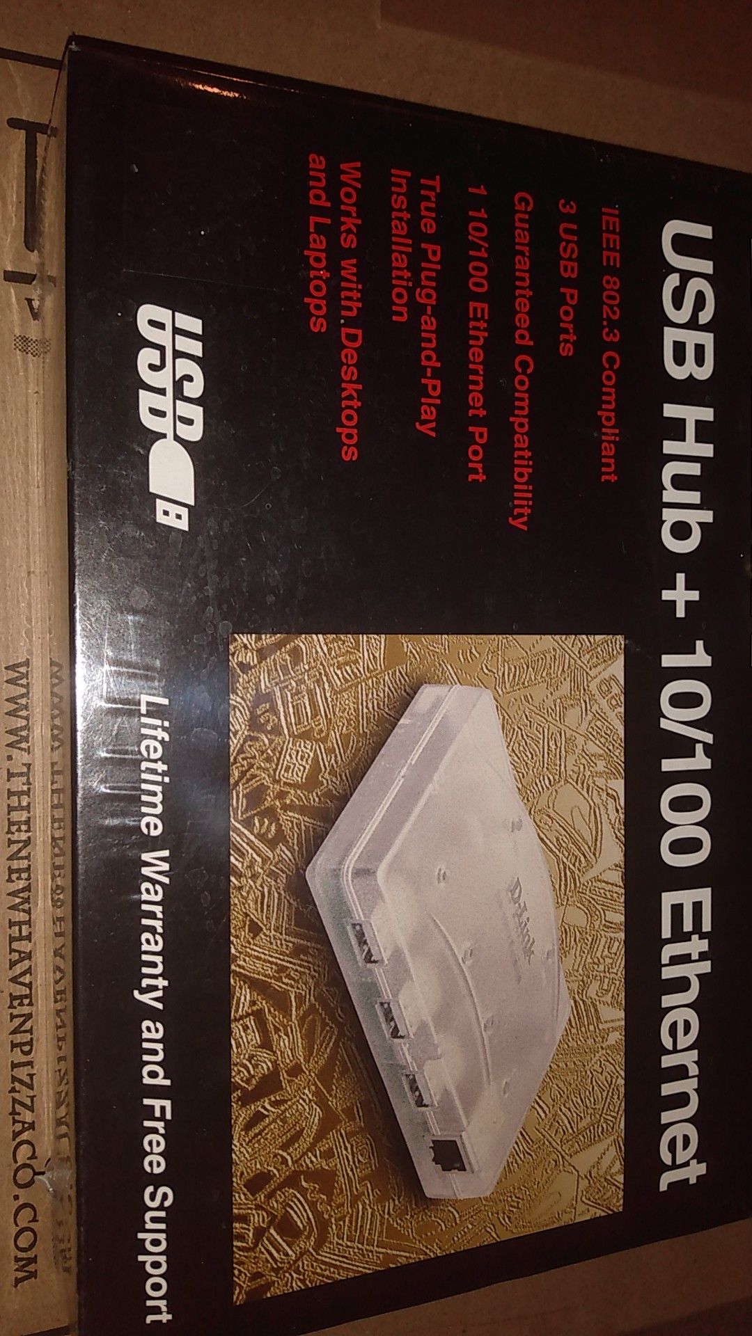 D-Link 3 port usb hub with 10/100 ethernet