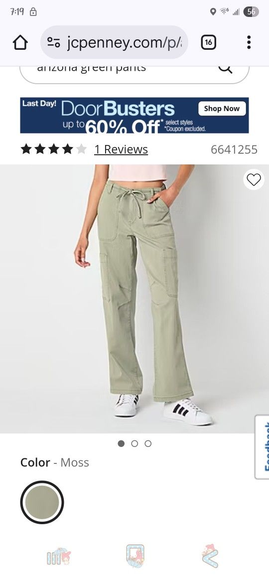 Arizona Low Rise Women's Straight Cargo Pant- Juniors