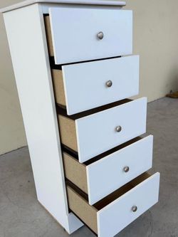 Slim 5 drawer Daisy white