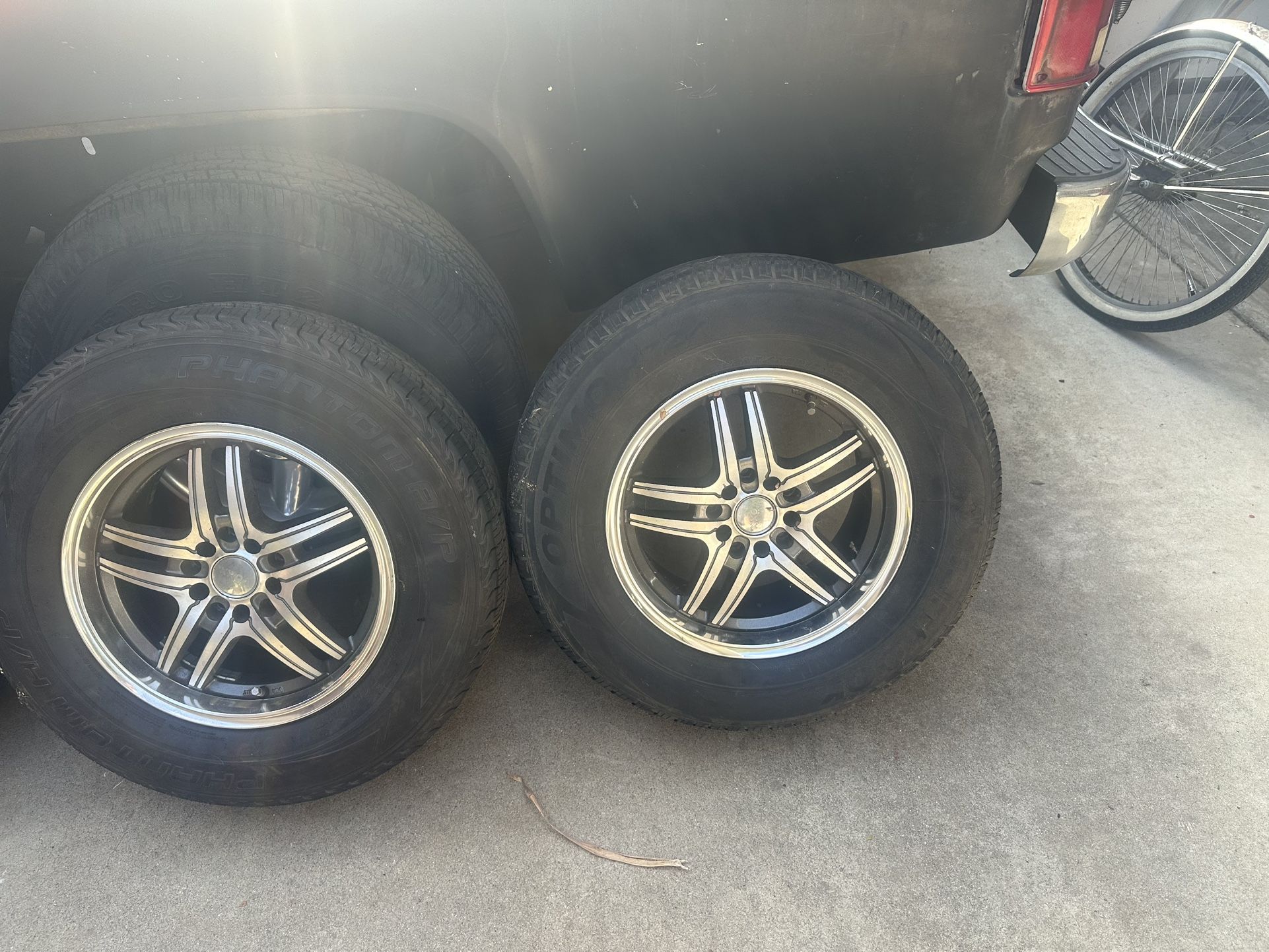 Rims and tires for sale size 2 25 x 70 rim 15